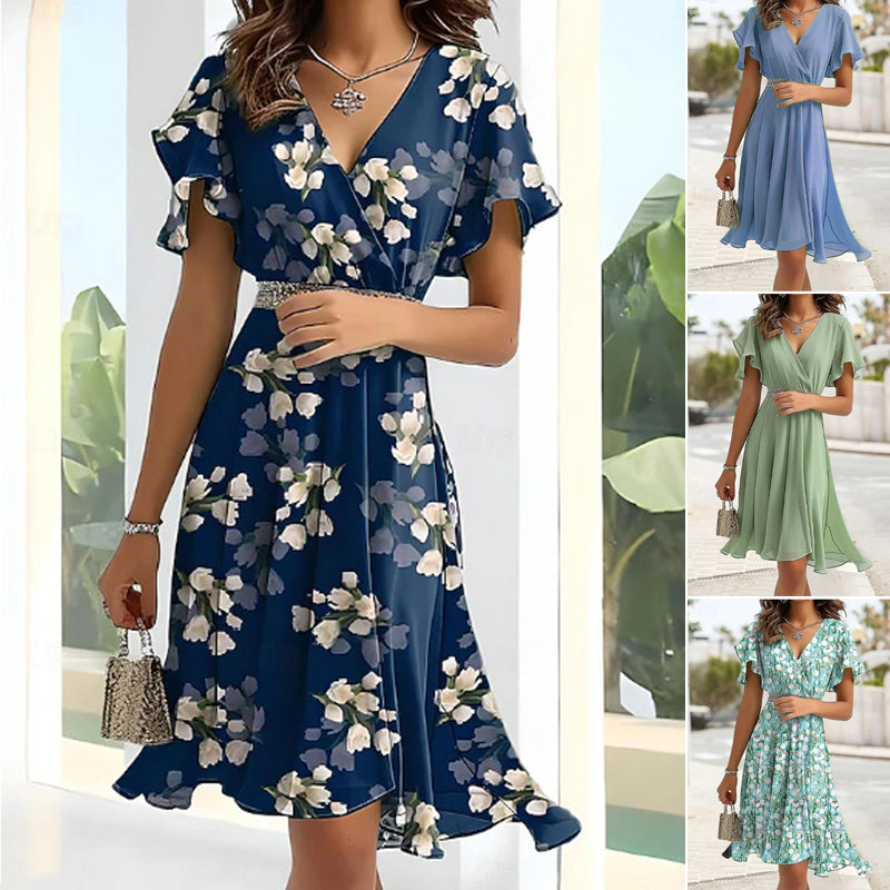 🌷【S-2XL】Gėlėta suknelė su pažymėtu liemeniu