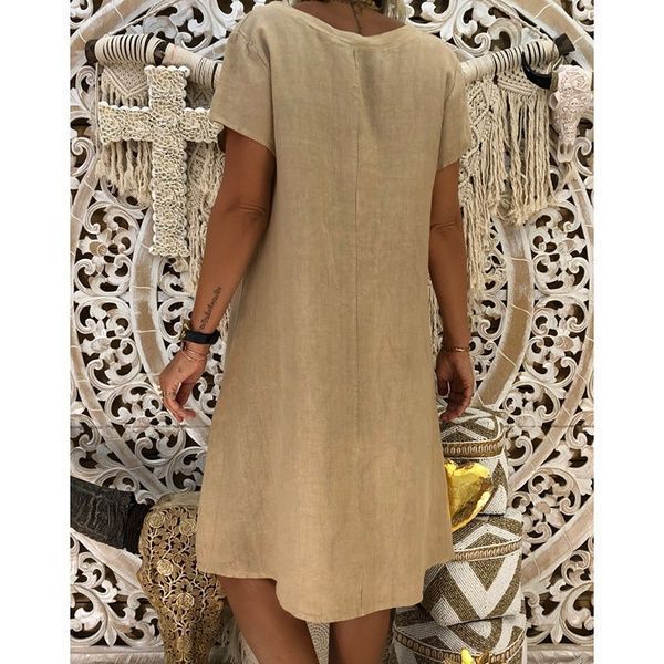 🔥2024 novo vestido midi casual com decote em V