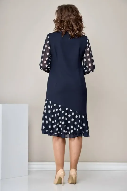 🏆Saia mais vendida de 2025 🎈🥰[S-5XL]Vestido moderno, confortável e elegante com estampado de bolinhas de chiffon