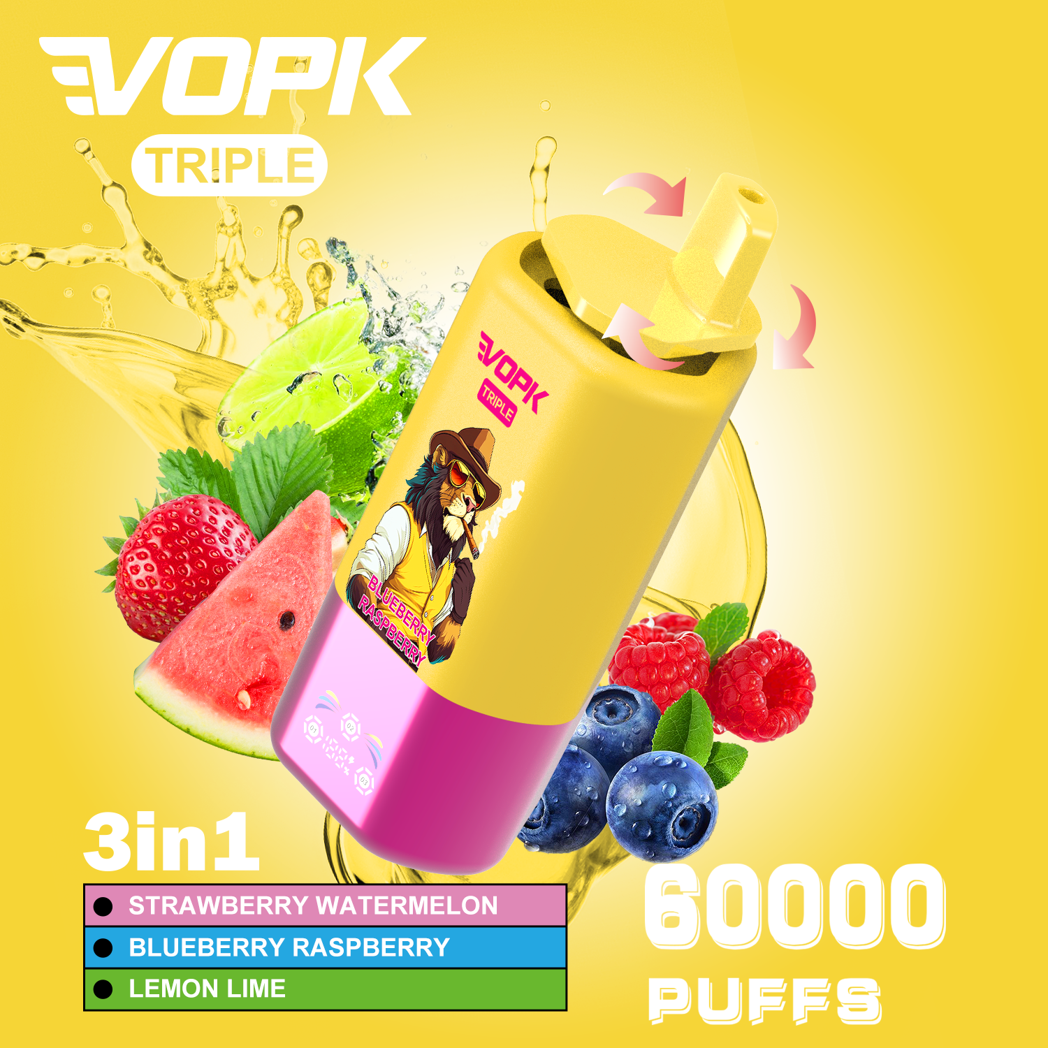 VOPK TRIPLE Triple Flavors 60000 Puffs Disposable Vape