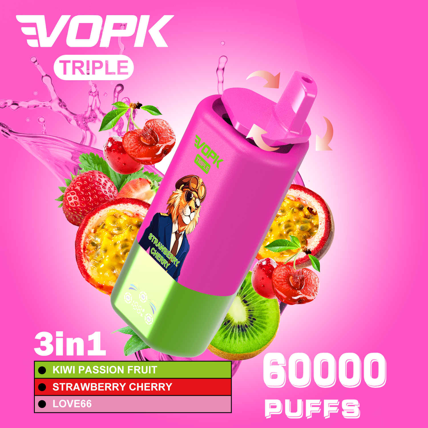 VOPK TRIPLE Triple Flavors 60000 Puffs Disposable Vape