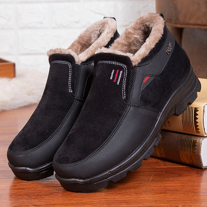 Botas ortopédicas masculinas de lã de inverno, à prova d'água, quentes e antiderrapantes, botas de neve no tornozelo (certificação médica)