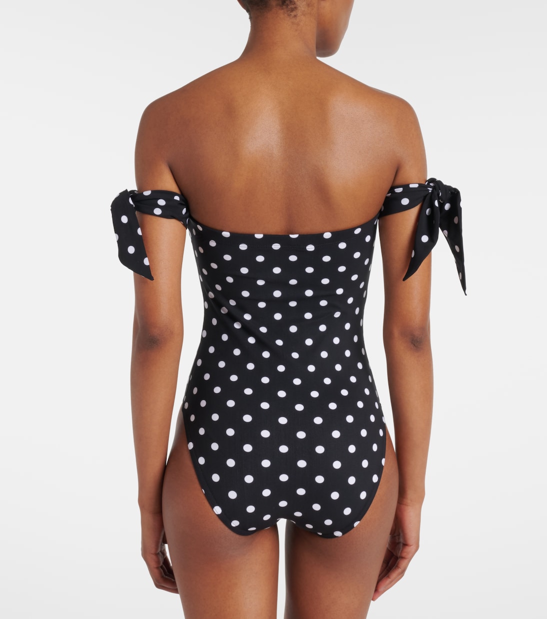 Polka-Dot One Piece Swimsuit and Skirt