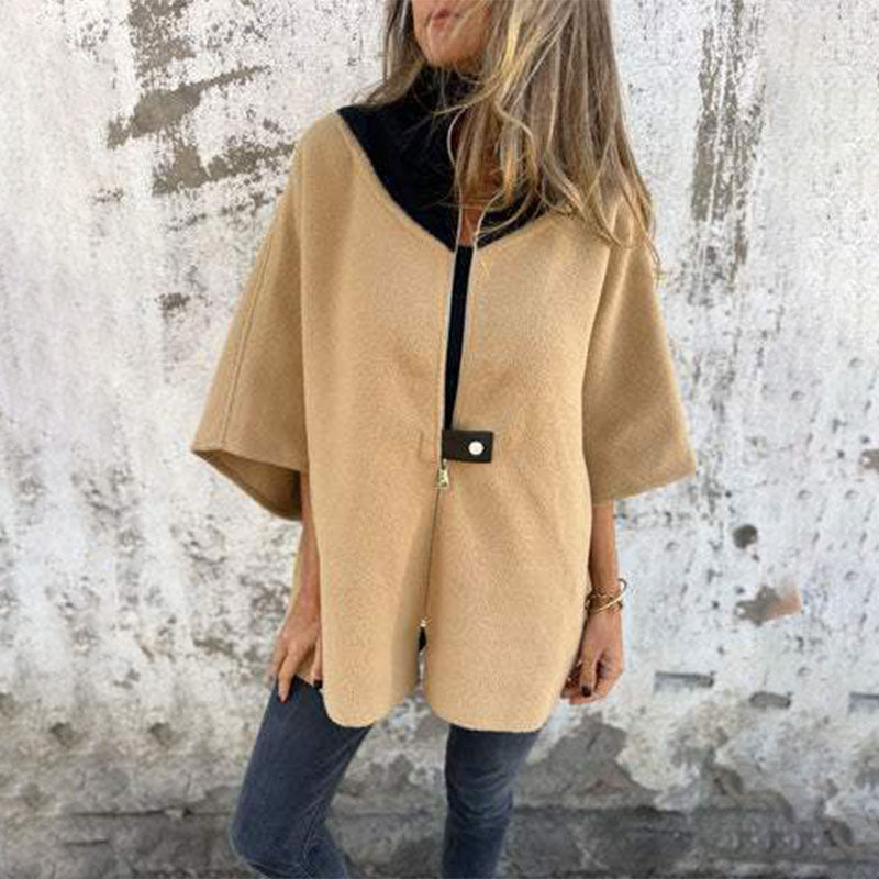 🍂PROMOÇÃO DE OUTONO💕 JAQUETA DE LAZER FEMININA COM COLAR STAND-UP E MEIO ZIP