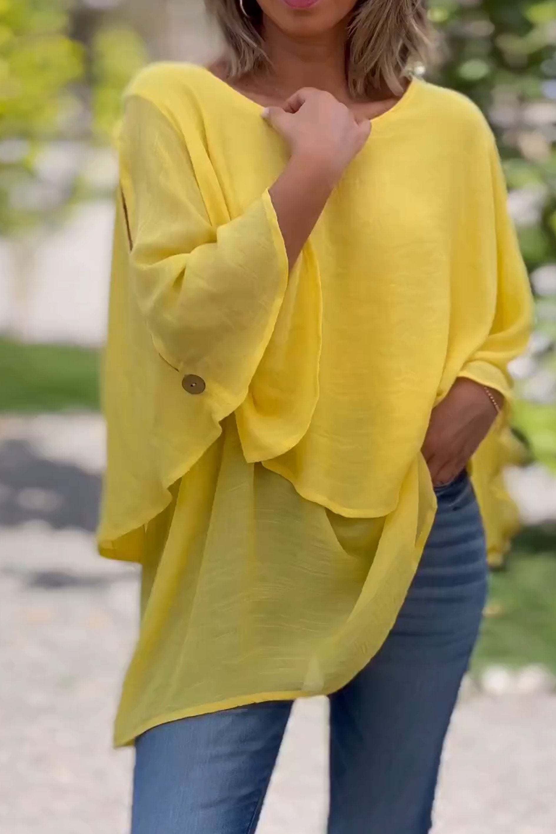 Top irregolare in chiffon