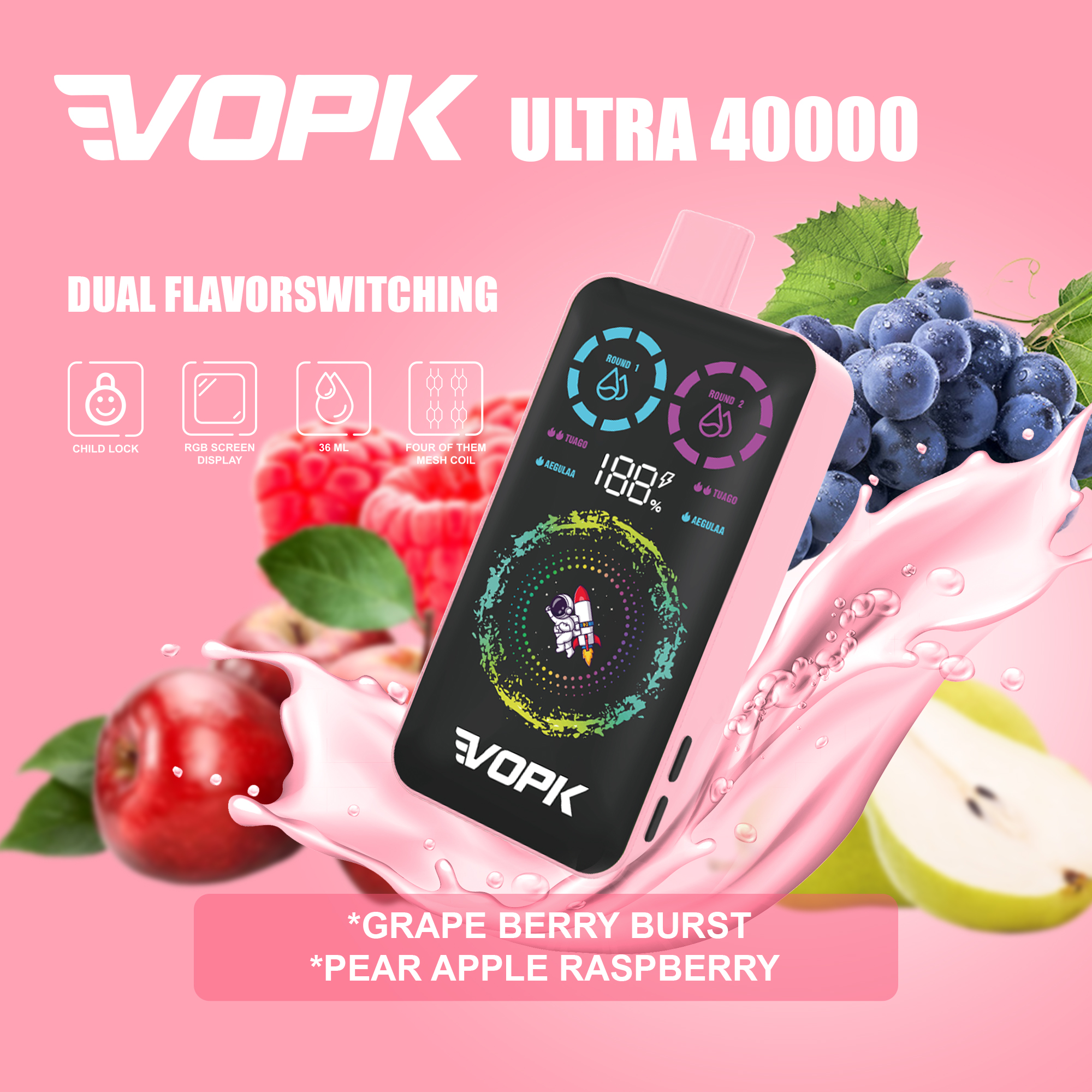 VOPK ULTRA 40000 Puffs Double Taste Disposable Vape – Advanced Features for Maximum Enjoyment B