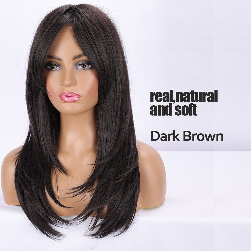 Ins Hot Ombre Blonde Wig with Bangs Long Curly Wig