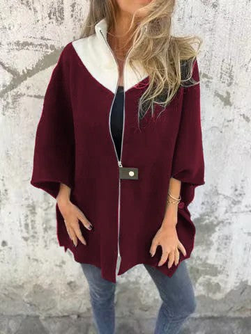 Giacca casual con collo alto e mezza zip
