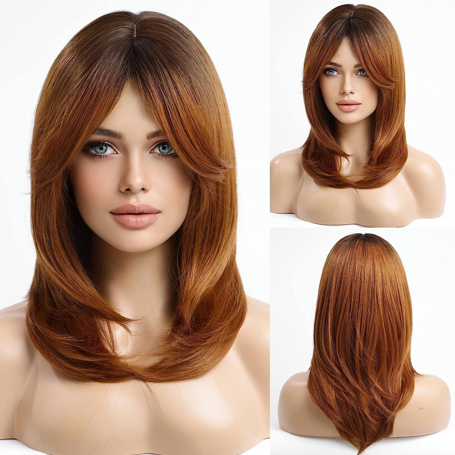 Synthetic Long Wigs  Hair with Bangs for Daily Use