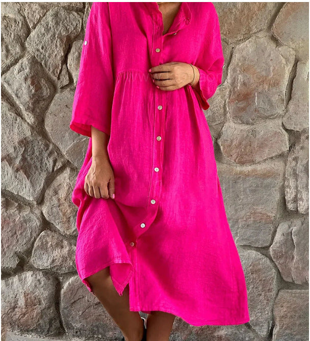 【S-5XL】Vestido camisa de verão com temperamento forte