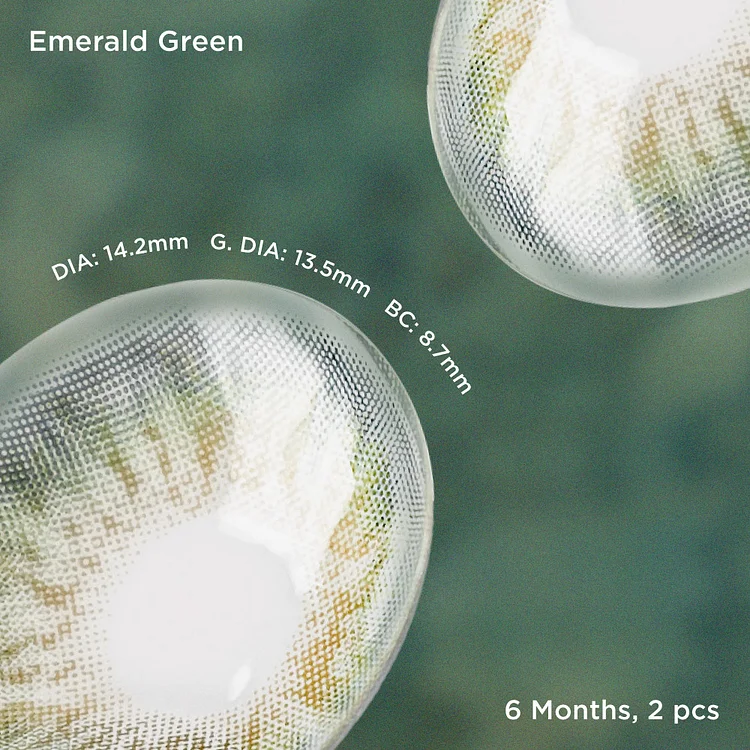 🔥 Buy one get one free ⌛ Emerald Green / Lilac Purple / Barbie Grey / Diva Green（DIA : 14.2mm；G.DIA : 13.5mm；BC : 8.7mm） | 6 Months, 2 pcs