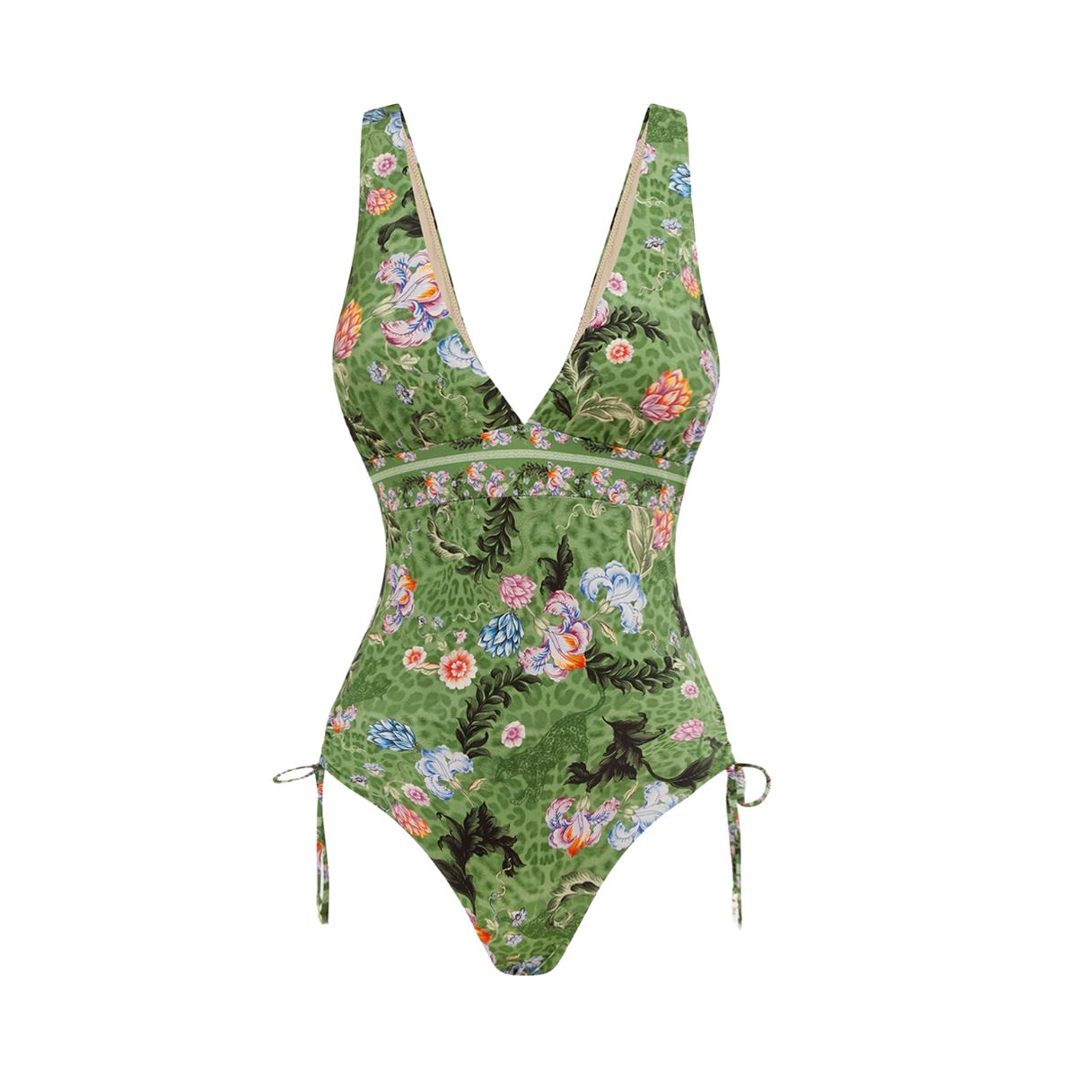 Retro Printed One Piece Swimsuit and Sarong 👙
