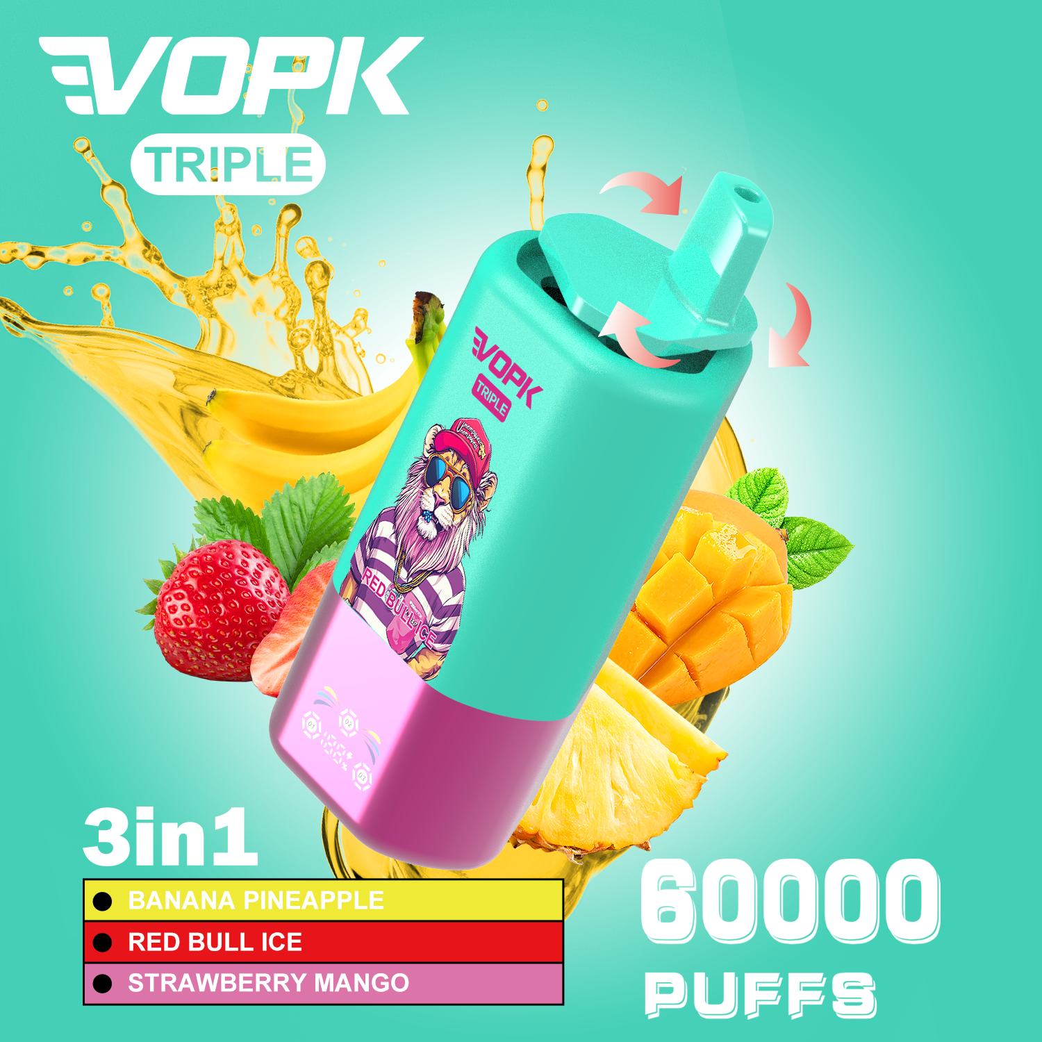 VOPK TRIPLE Triple Flavors 60000 Puffs Disposable Vape