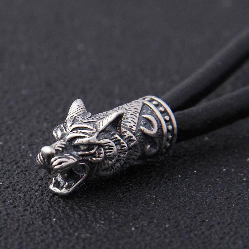 Колие Wolf and Mjölnir - стерлингово сребро