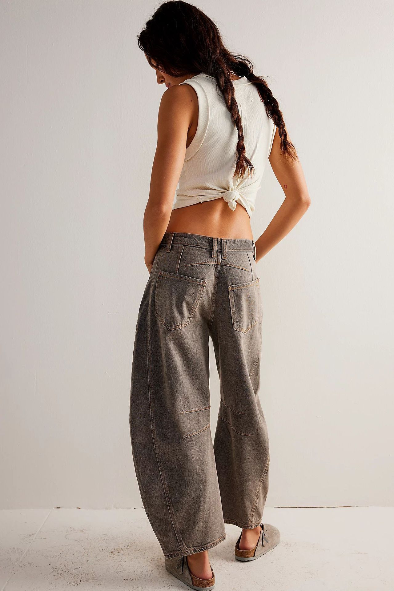 Jeans da donna casual a vita media, vestibilità ampia