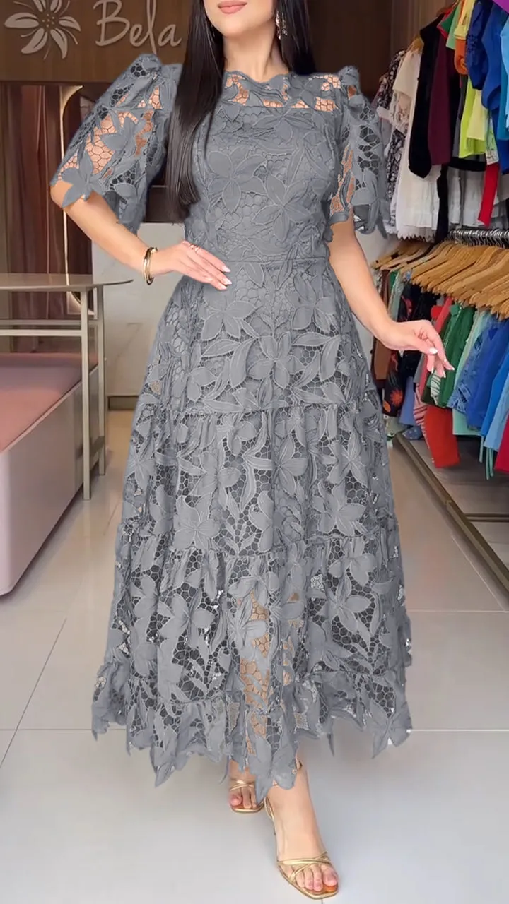 🔥Women's dress with a round neckline and a cutout at the waist, with a delicate cut 👗