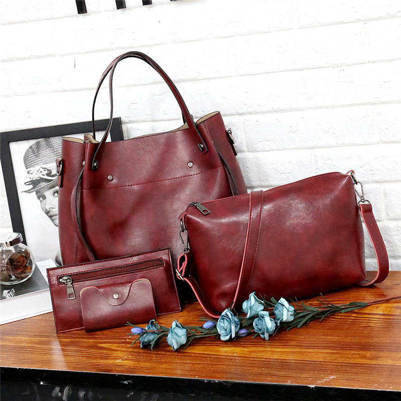 Vintage Handmade Leather 4 Piece Set