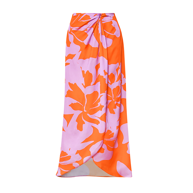 2025 New Off Shoulder Ruffled Printed One Piece Swimsuit and Skirt