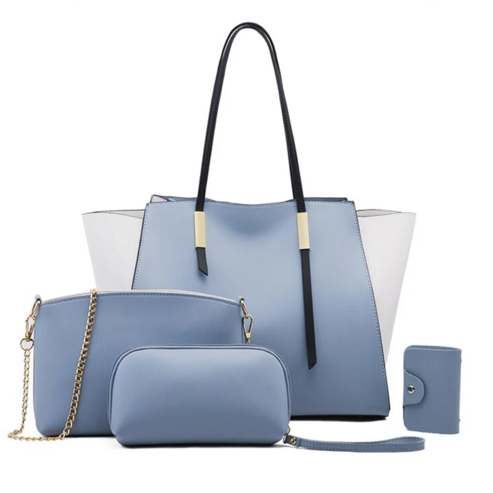 Conjunto de várias peças de bolsa de couro artesanal