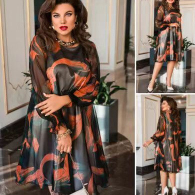 🌸Vestido plus size de chiffon respirável e confortável