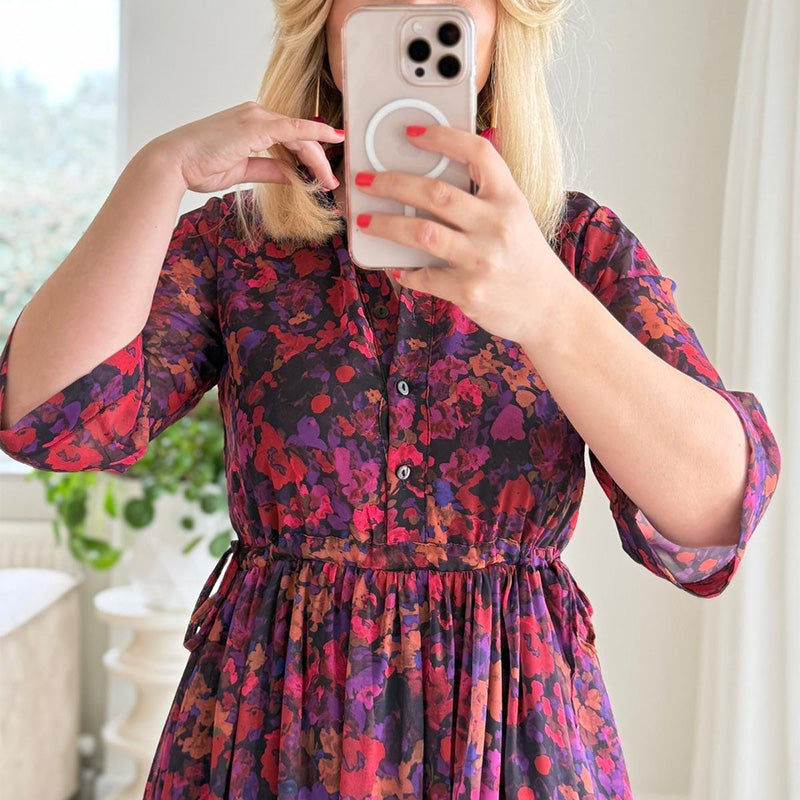 🌈Vestido longo feminino elegante, estampado, solto e arejado