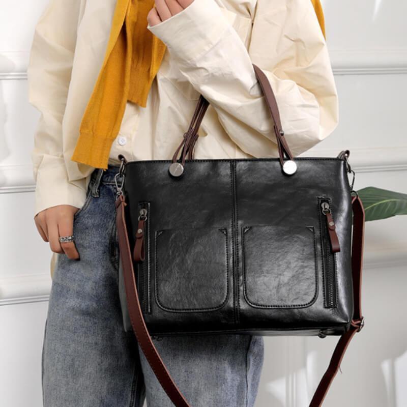 Women's vintage leather shoulder bag