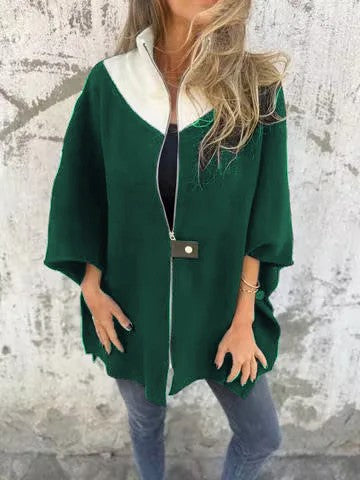 Giacca casual con collo alto e mezza zip