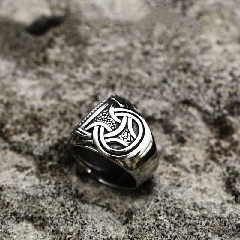 Пръстен Vegvisir Serpent Ouroboros - неръждаема стомана