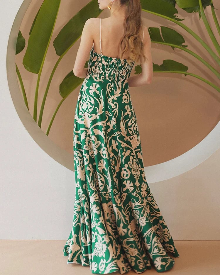 Floral Print Flared Skirt Swimsuit Set New