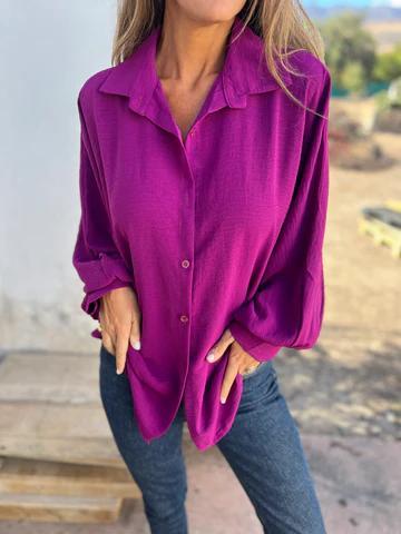 Camicia monopetto con risvolto casual
