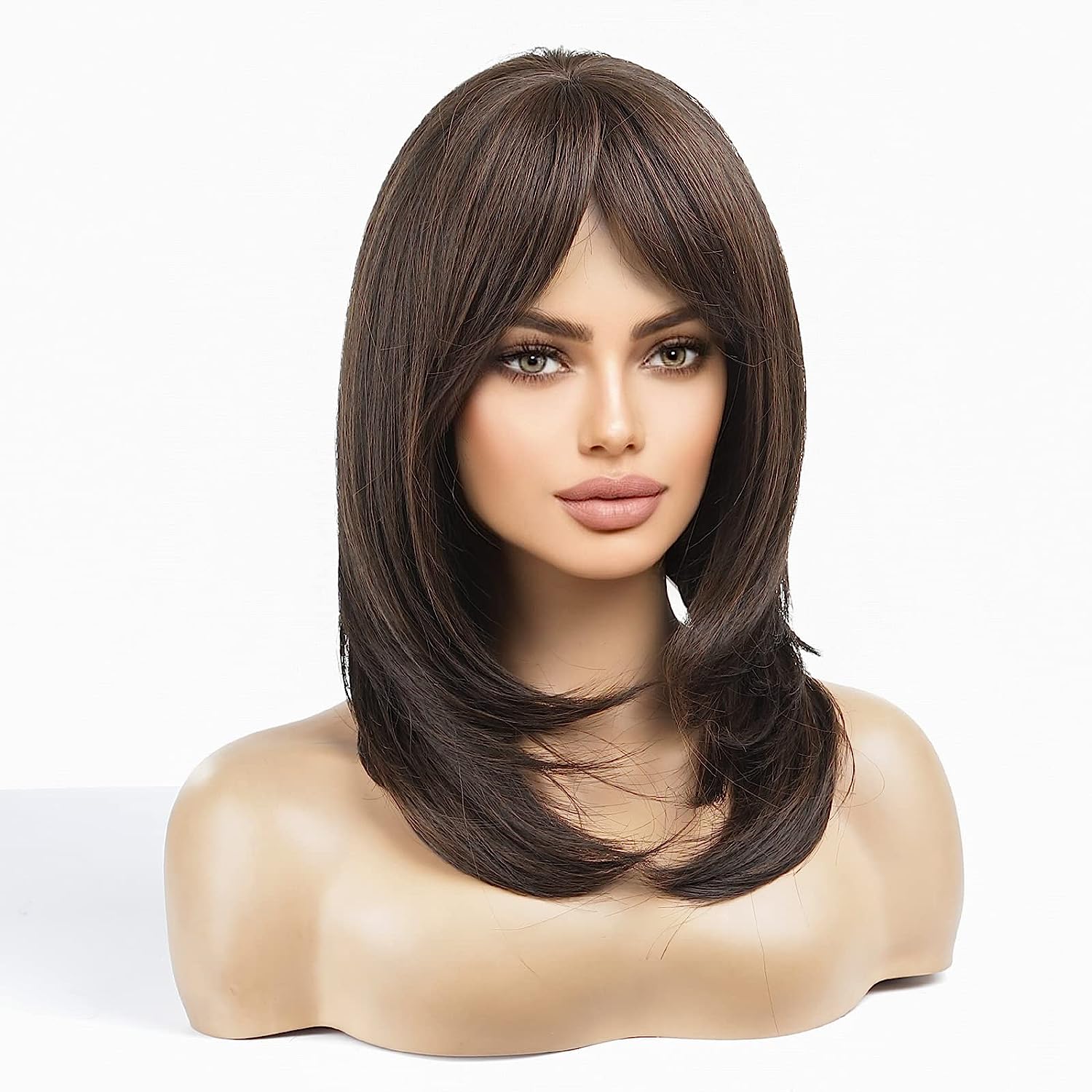 Synthetic Long Wigs  Hair with Bangs for Daily Use