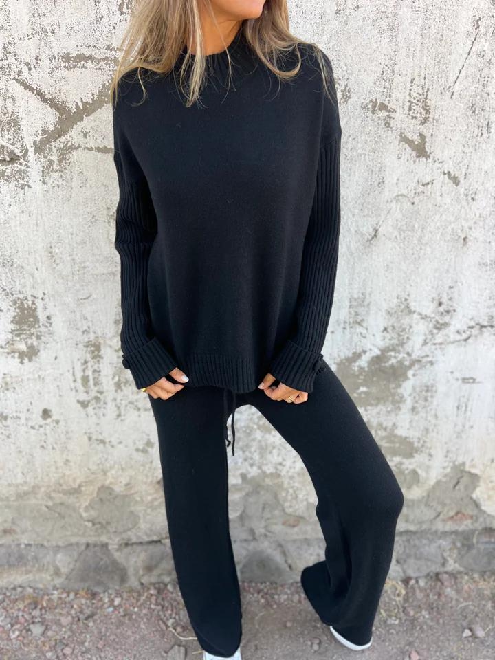 Abito casual a due pezzi con scollo tondo e maniche lunghe