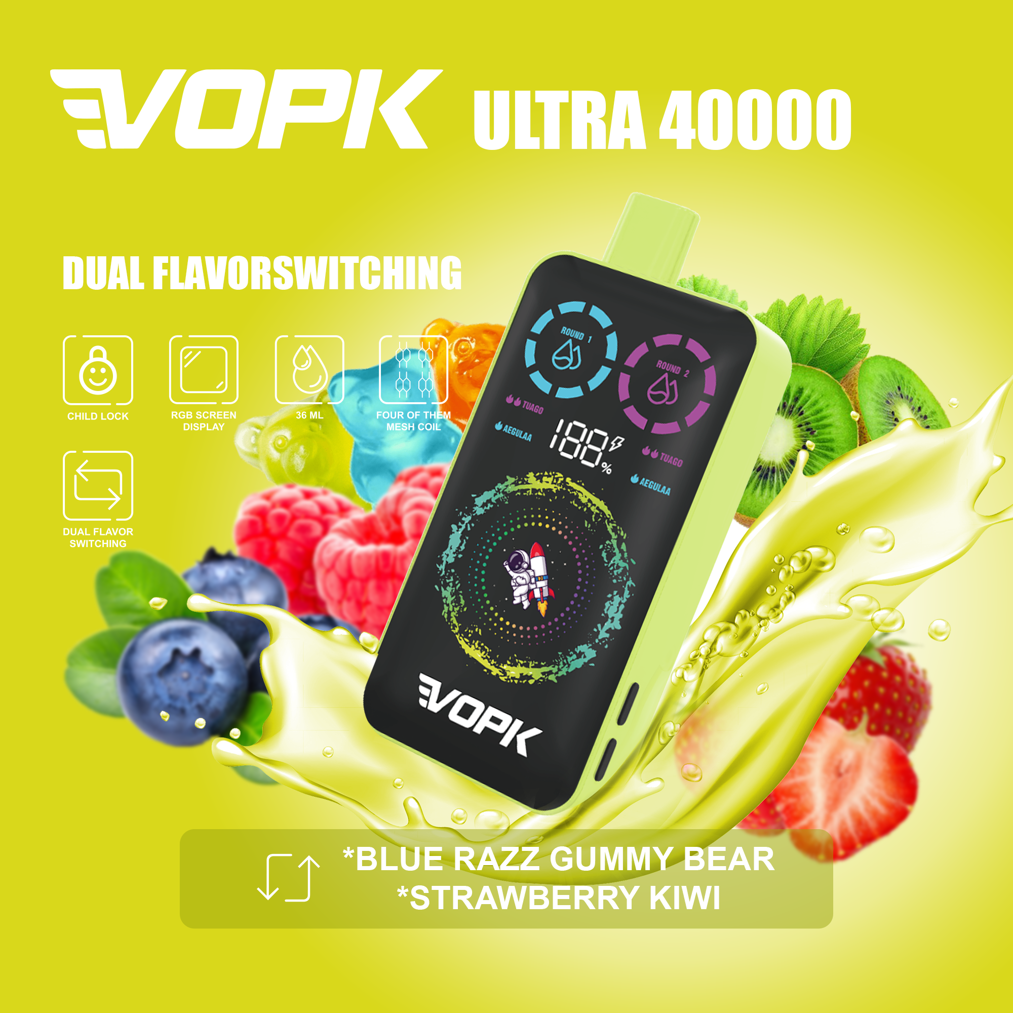 VOPK ULTRA 40000 Puffs Double Taste Disposable Vape – Advanced Features for Maximum Enjoyment B