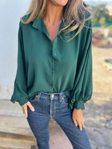 Camicia monopetto con risvolto casual