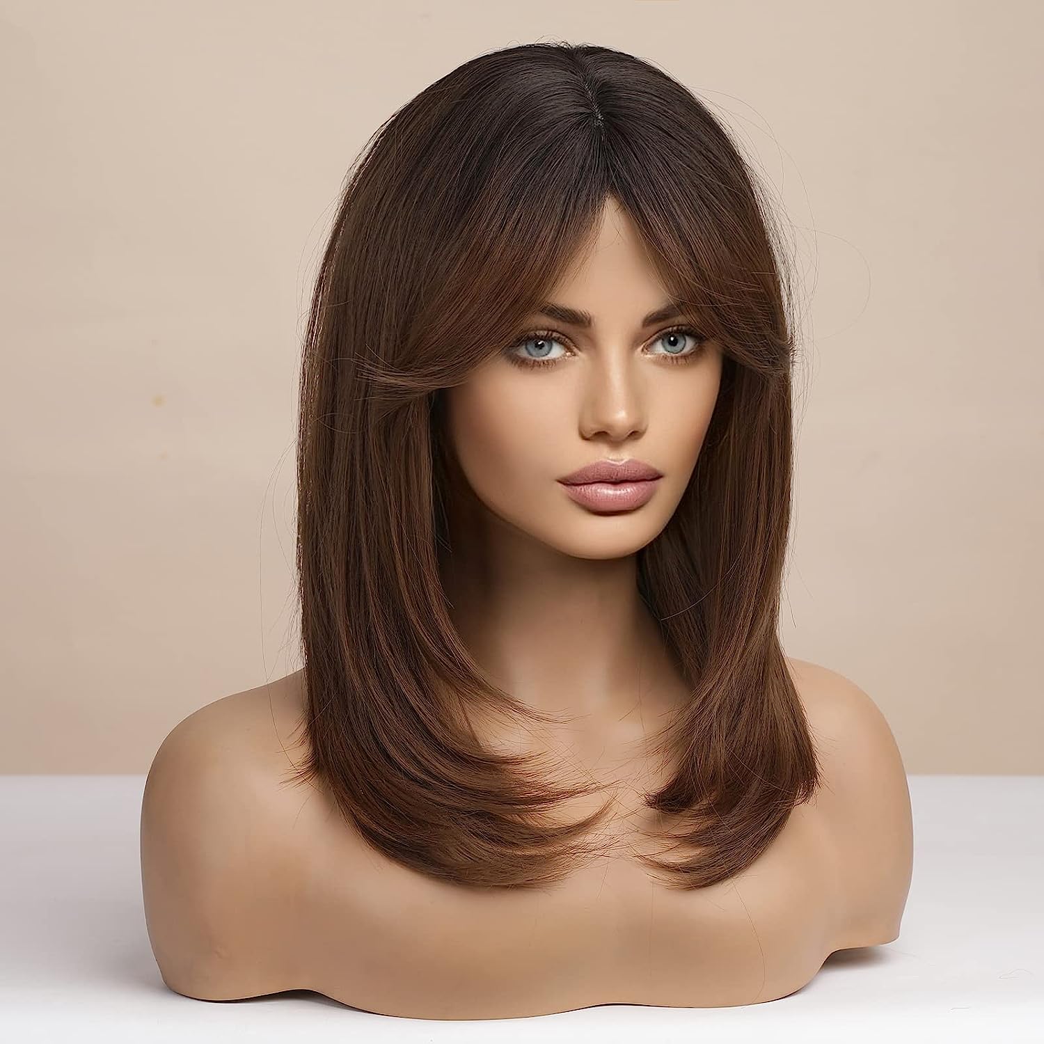 Synthetic Long Wigs  Hair with Bangs for Daily Use