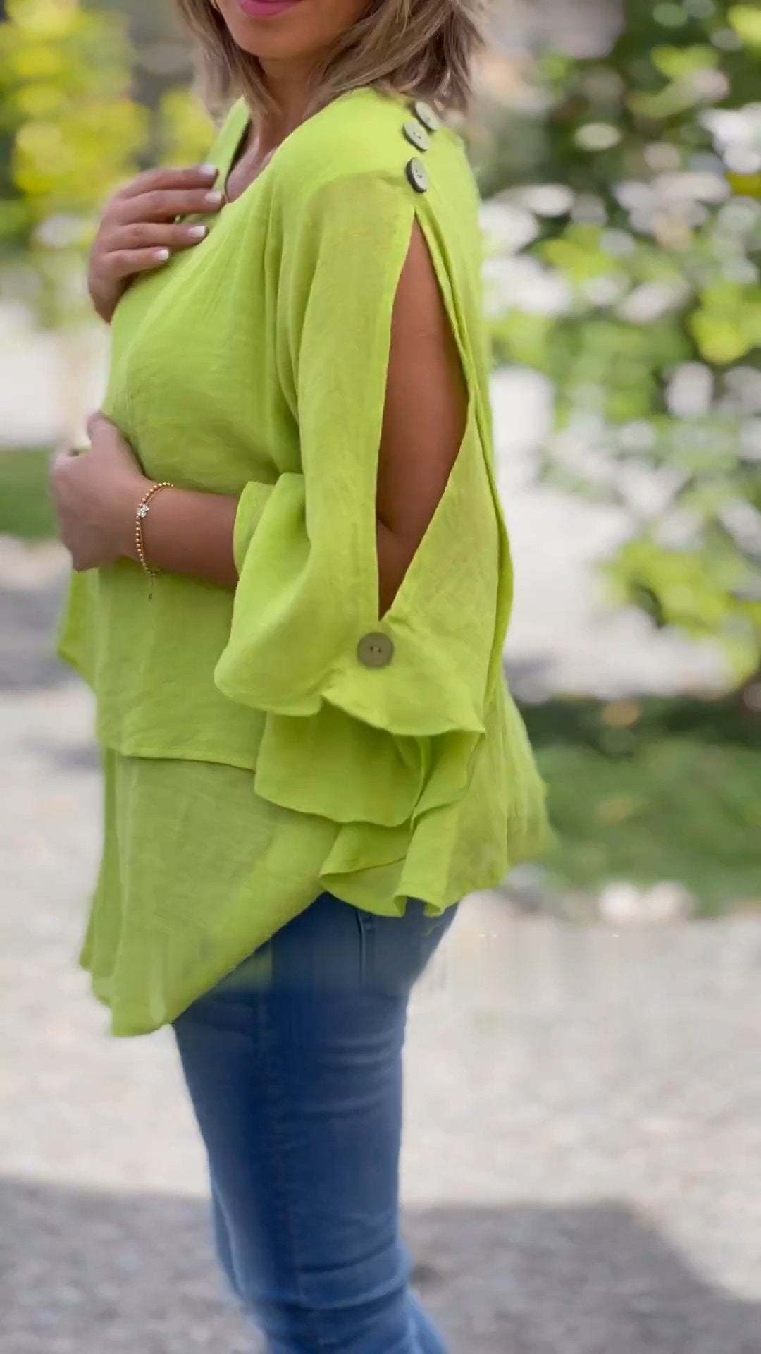 Top irregolare in chiffon