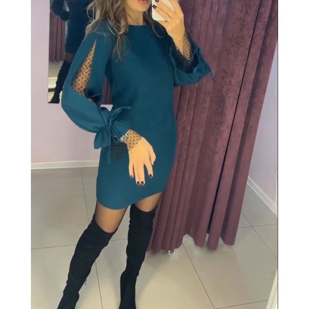 Vestido envolvente - elegante e festivo - mistura de algodão com babados