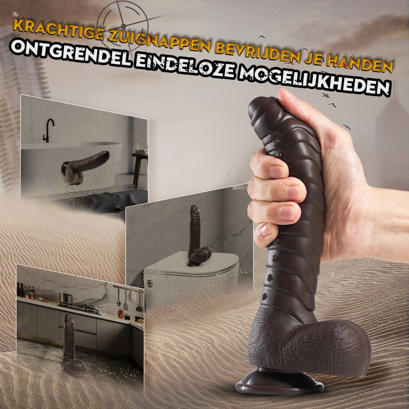 PANGOLIN 3 В 1 ПО-РЕАЛИСТИЧЕН ВИБРАТОР 24CM-КАФЯВ