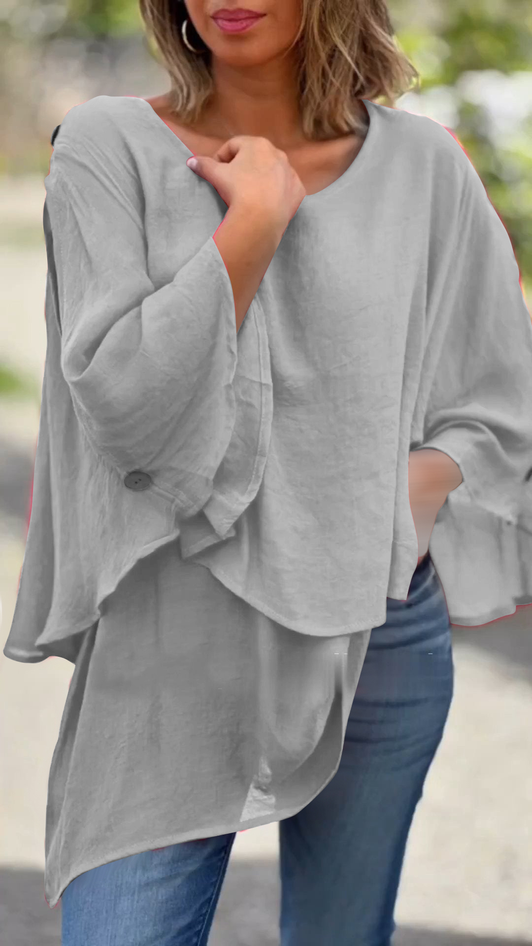 Top irregolare in chiffon