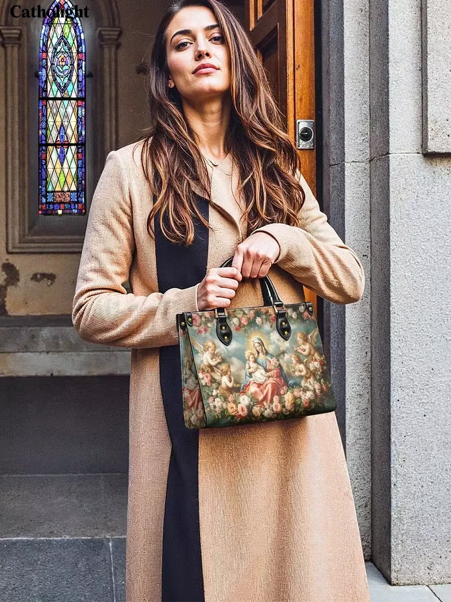 Catholight  Halo Of Roses Leather Bag