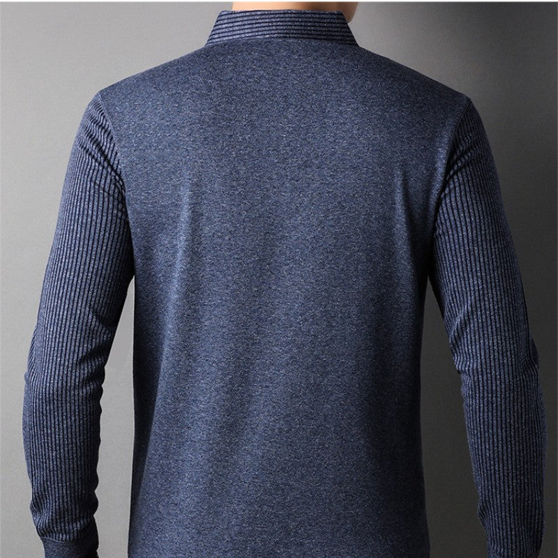 🎁Promoção com 49% de desconto⏳Camisa masculina de malha falsa de 2 peças