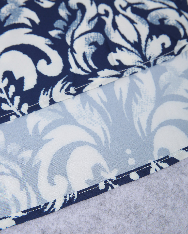 Temperamentumkék Vintage Print Midi ruha