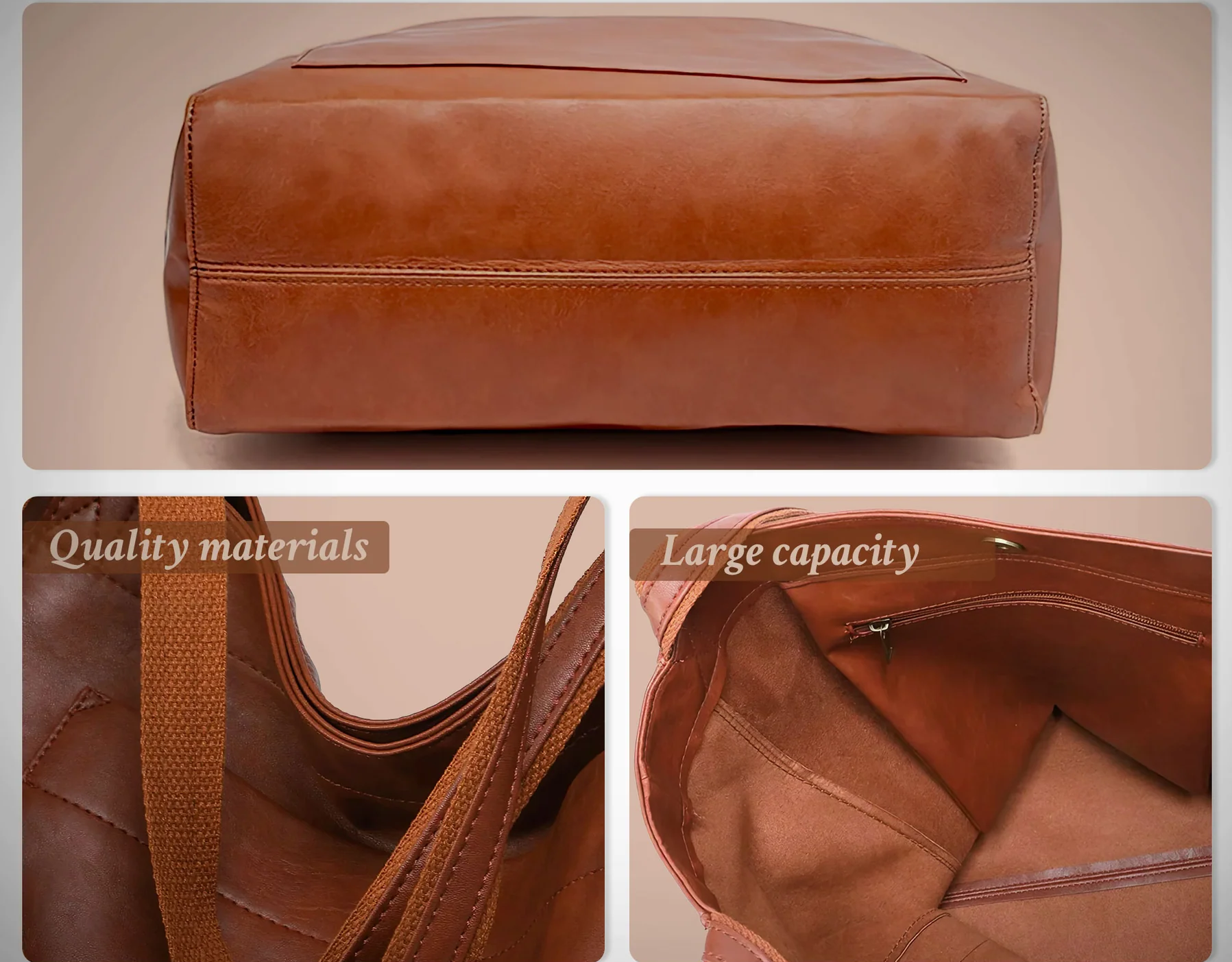 Bolsa de couro feita à mão