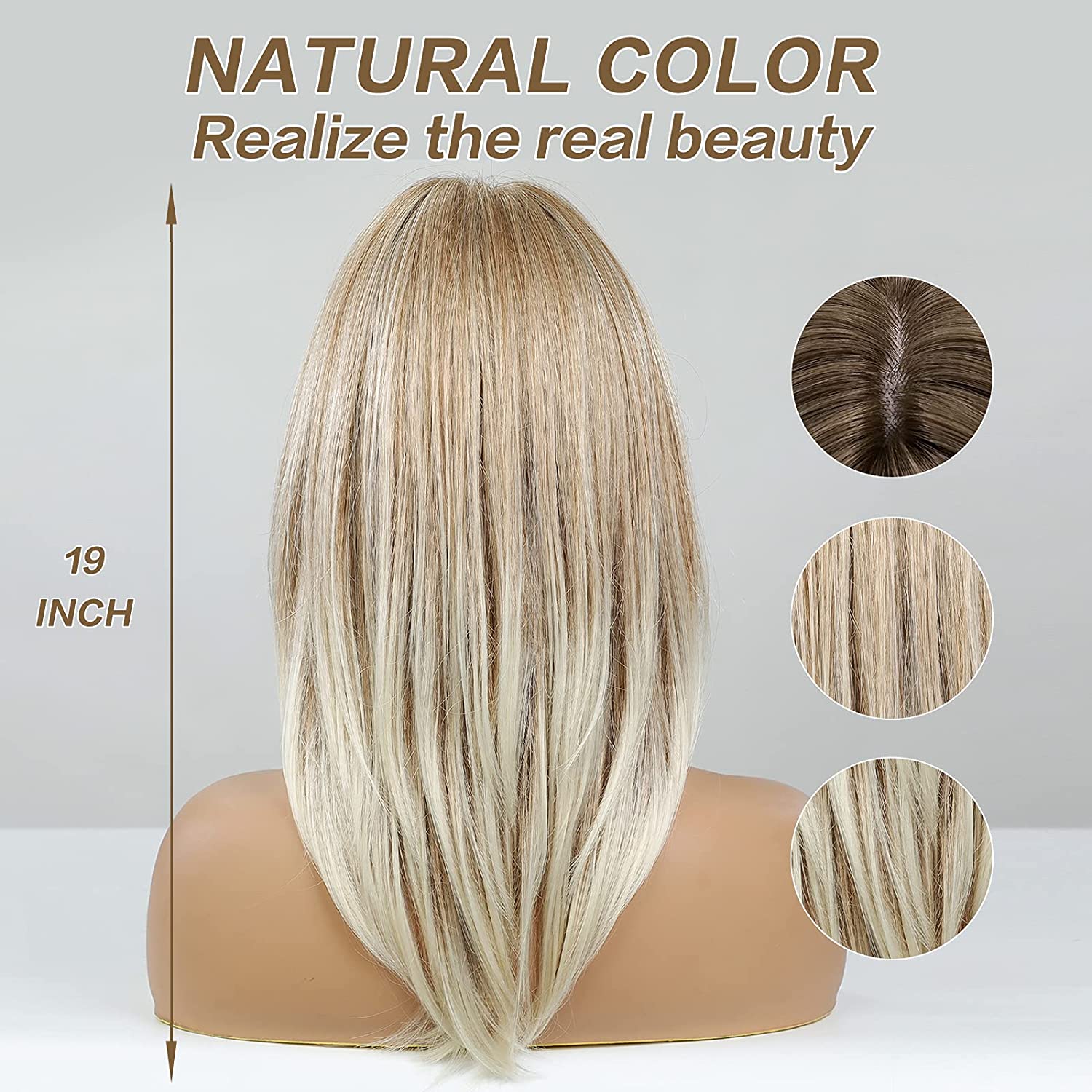 Synthetic Long Wigs  Hair with Bangs for Daily Use