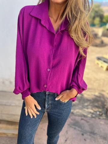 Camicia monopetto con risvolto casual