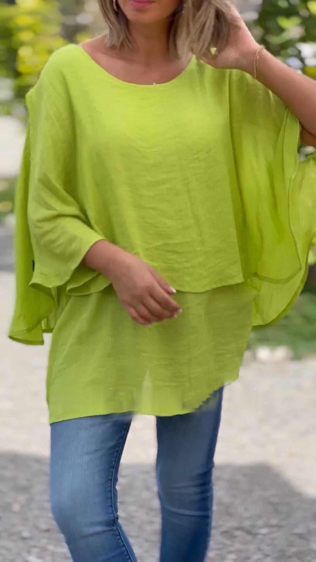 Top irregolare in chiffon
