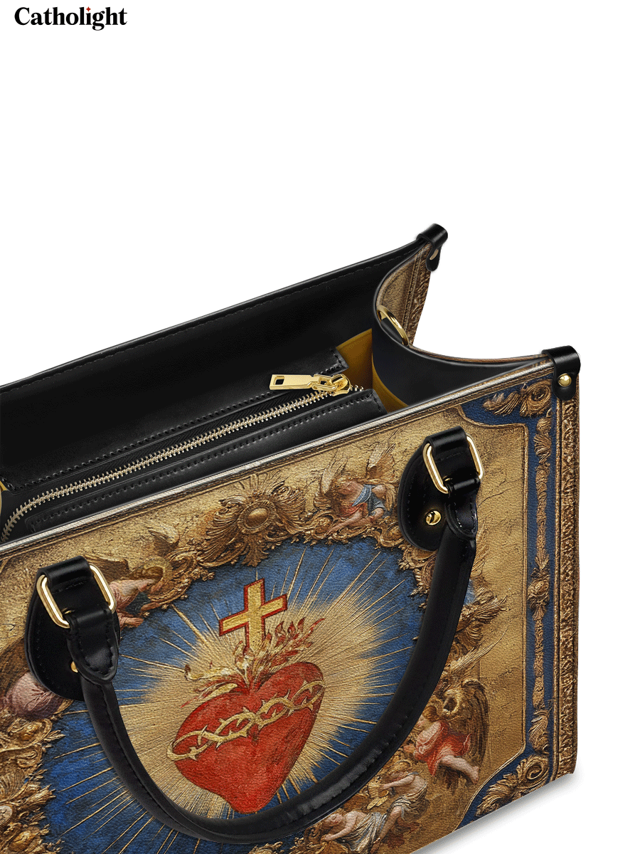 Catholight  Sacred Heart of Divine Love Leather Bag