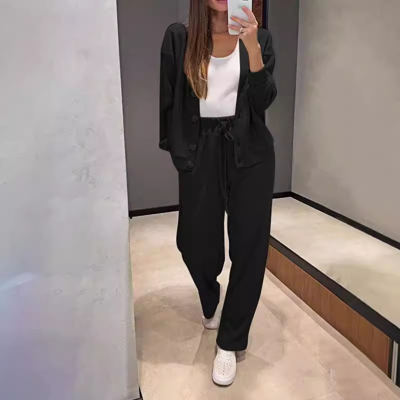 Abito da pantaloni sportivi cardigan con giacca comoda nuova autunno 2024