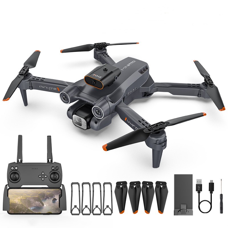 P12 drone de posicionamento de fluxo óptico 8K ESC câmara aérea de lente dupla com prevenção total de obstáculos avião de controlo remoto