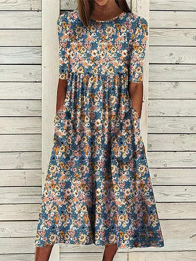 Floral Days Prairie Pocket Midi Pocket kleita